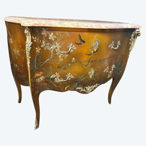 LOUIS XV CHINA LACQUER CHEST OF DRAWERS