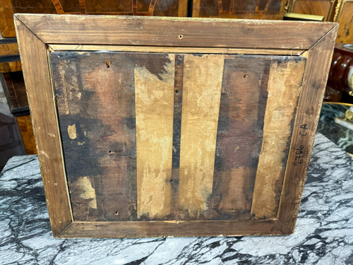 OLIO SU LEGNO SCENA DI CAVALLO XIX secolo