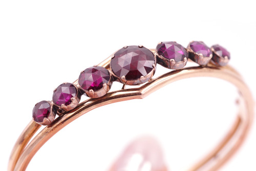 Bracciale di perline con granati di Perpignan in oro 18 ct, bracciale di perline in oro, gioielli regionali