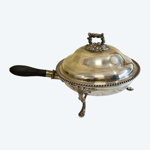 Chafing Dish aus versilbertem Metall englisch 1900