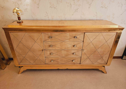1940's Parchment And Gold Leaf Bedroom