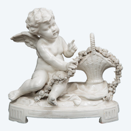 Sculpture Ancienne En Porcelaine, Naples époque XXème Siècle.
