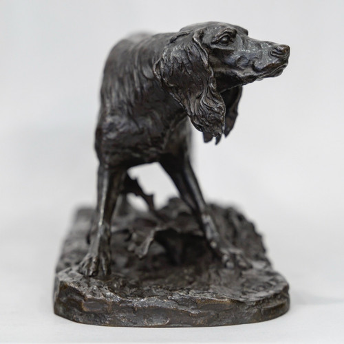 Sculpture - Chien De Chasse Setter , Pierre- Jules Mêne (1810-1879) - Bronze