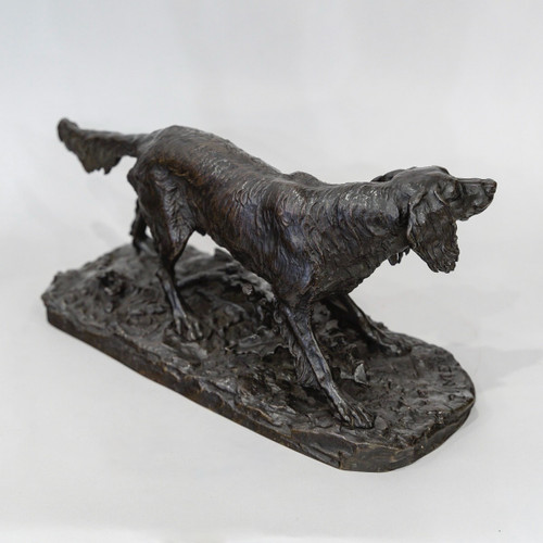 Sculpture - Chien De Chasse Setter , Pierre- Jules Mêne (1810-1879) - Bronze