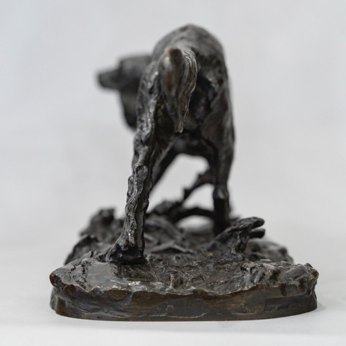 Sculpture - Chien De Chasse Setter , Pierre- Jules Mêne (1810-1879) - Bronze