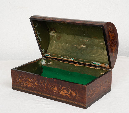 Boîte à Bijoux Ancienne En Bois Exotiques Précieux. Sorrento (italy) XIXe Siècle.