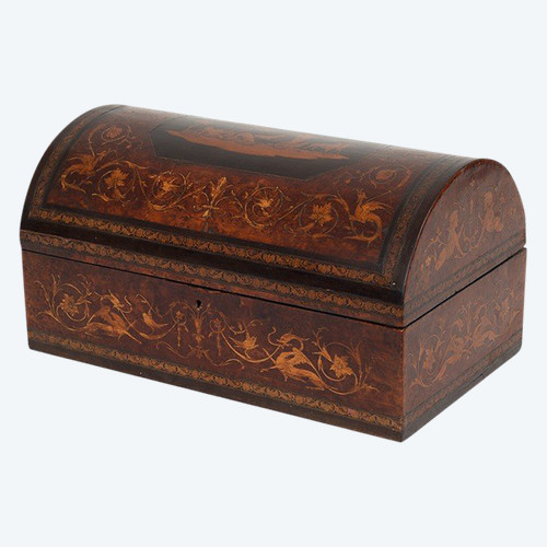Boîte à Bijoux Ancienne En Bois Exotiques Précieux. Sorrento (italy) XIXe Siècle.