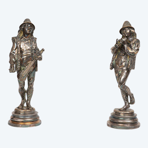 Coppia di sculture antiche di Napoleone III del XIX secolo.