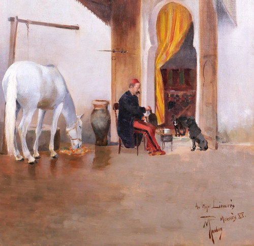 Maurice Romberg 1862-1943 Meknès (Marokko), Porträt von Fernand Linarès, Militär, Gemälde, 1888
