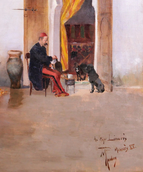 Maurice Romberg 1862-1943 Meknès (Marokko), Porträt von Fernand Linarès, Militär, Gemälde, 1888