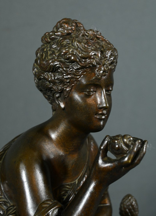 Bronze "Demoiselle à la Fontaine", signiert E.Bruchon - Mitte XIX.