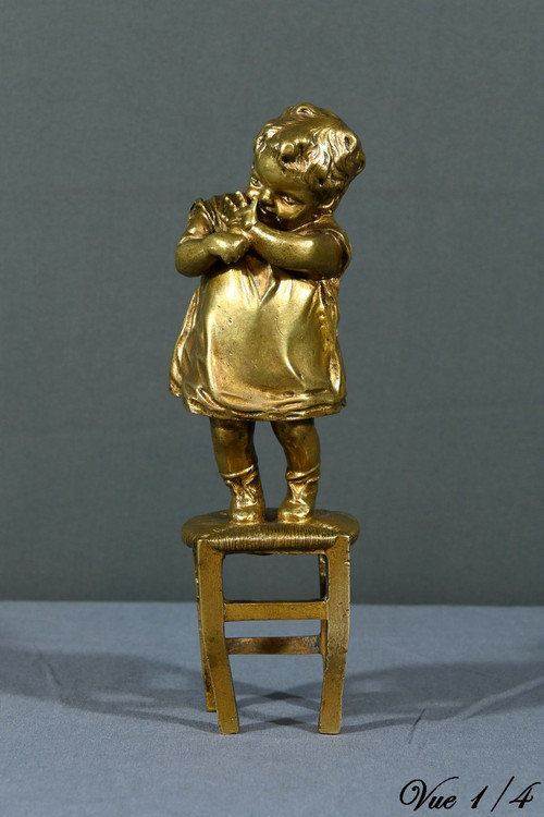 Scultura in bronzo dorato dopo J.Clara - Prima parte del XX secolo