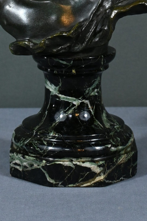 Bronze "Laughing Child", signed A.Injalbert - Late 19th century