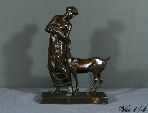 Bronzo "Donna con cerbiatto", Atelier Primavera - 1930