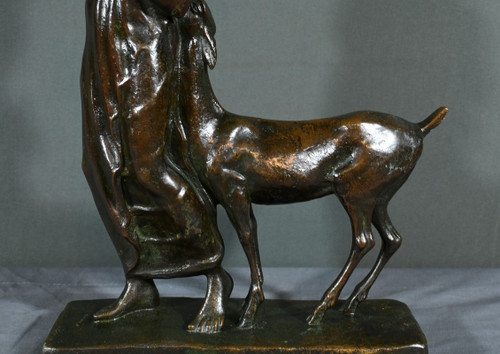 Bronzo "Donna con cerbiatto", Atelier Primavera - 1930