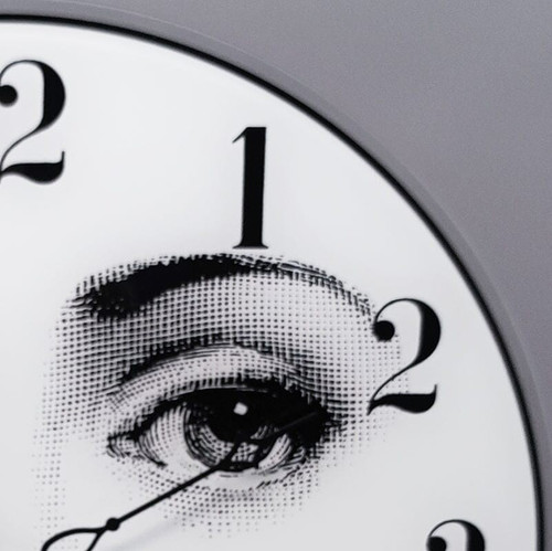 1990s Wall Clock in Glass by Fornasetti. Made in Italy