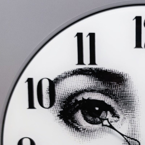 1990s Wall Clock in Glass by Fornasetti. Made in Italy