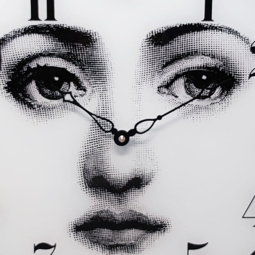 1990s Wall Clock in Glass by Fornasetti. Made in Italy