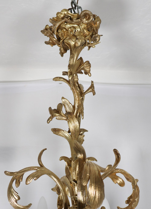  Lampadario Rocaille in ormolu, XIX secolo