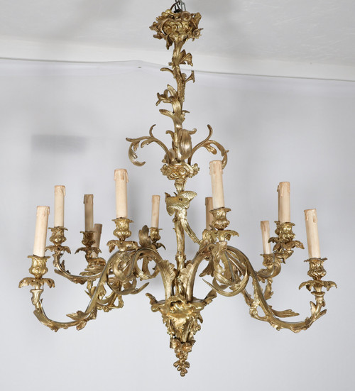  Lampadario Rocaille in ormolu, XIX secolo