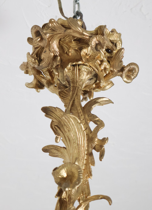  Lampadario Rocaille in ormolu, XIX secolo