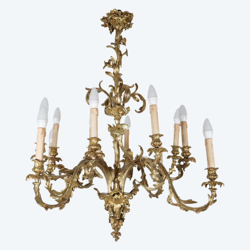  Lampadario Rocaille in ormolu, XIX secolo
