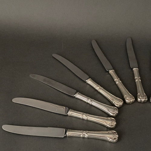 Suite von 24 Messern aus mexikanischem Silber im Stil von Louis XV Anfang des 20.