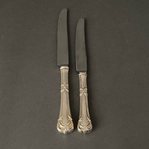 Suite von 24 Messern aus mexikanischem Silber im Stil von Louis XV Anfang des 20.