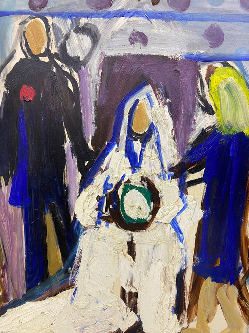 Adrien Saguin "Die Hochzeit" Öl auf Leinwand XX.