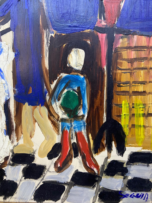 Adrien Saguin "Die Hochzeit" Öl auf Leinwand XX.