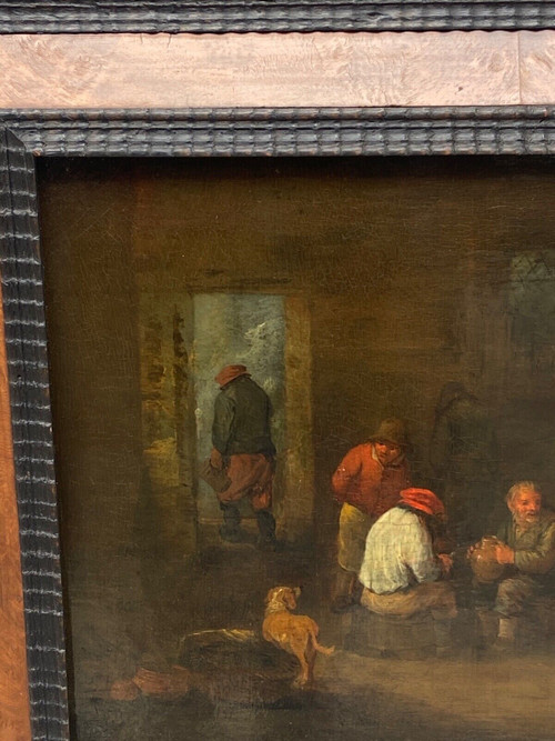 Öl auf Leinwand Holländische Innenszene Flämische Schule 19.