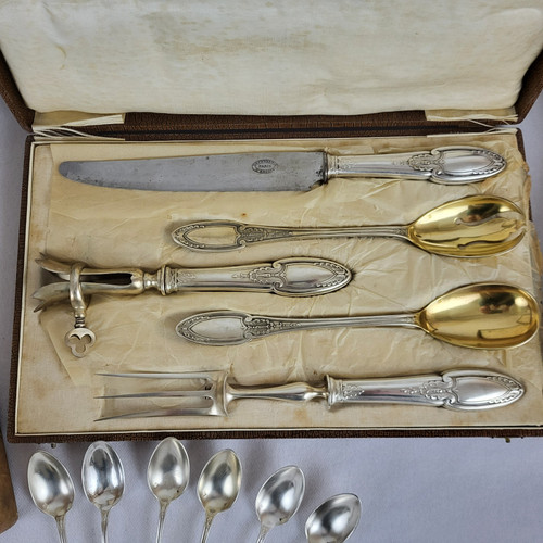 61-teilige Menagerie aus versilbertem Metall aus dem Hause Ercuis Modell Empire
