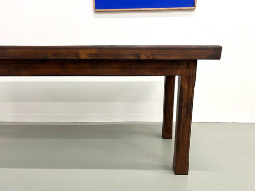 Small 50's farm table in blond walnut wood