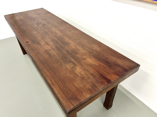 Small 50's farm table in blond walnut wood