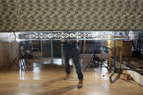 Enorme controspecchio di Murano lungo 355 cm