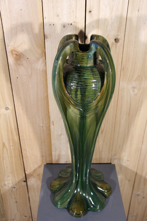 Large Art Nouveau Vase By Jérôme Massier