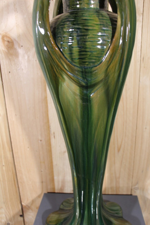Large Art Nouveau Vase By Jérôme Massier