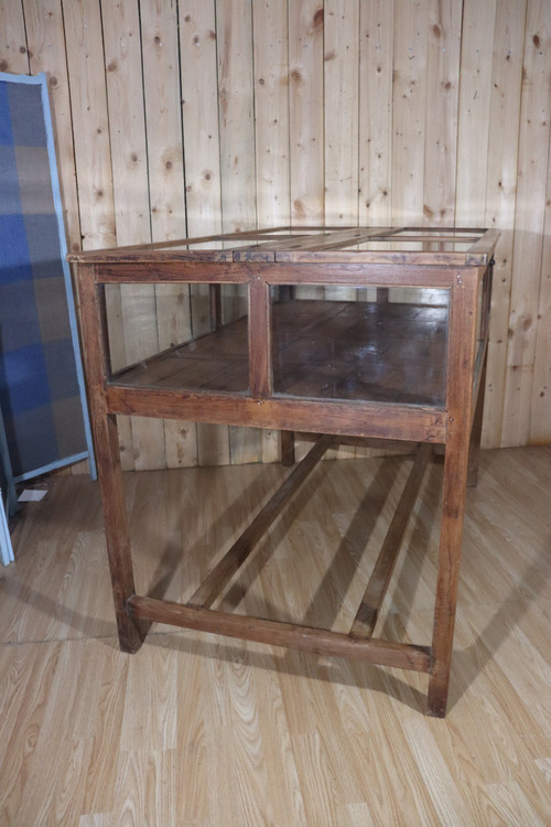 Ancienne Vitrine/présentoir De Magasin En Pin