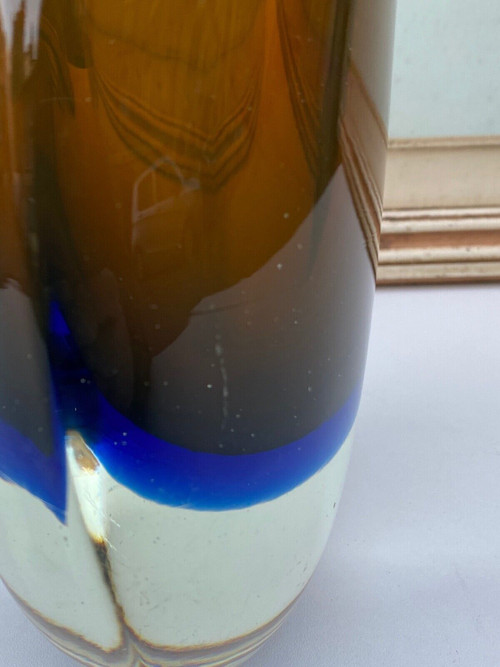 60s Murano free-form vase with red and blue background 6 kilos