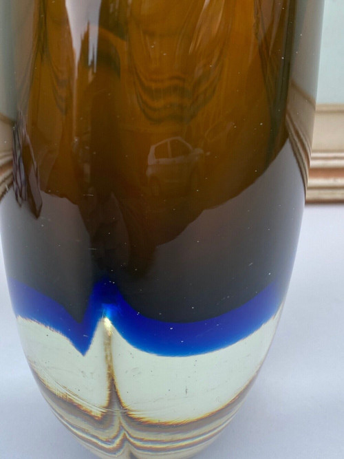 60s Murano free-form vase with red and blue background 6 kilos