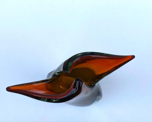 60s Murano free-form vase with red and blue background 6 kilos