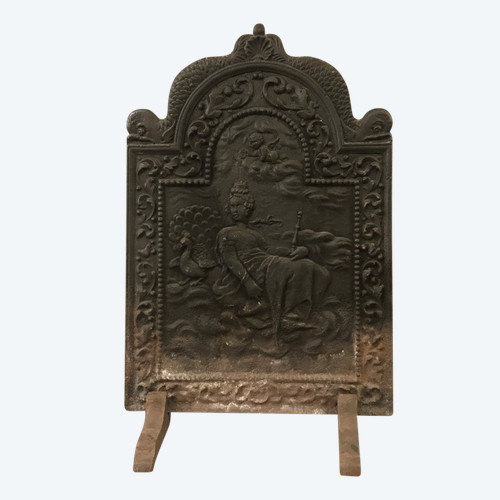 18th century cast iron fireback, 70 cm high, 47.5 cm wide