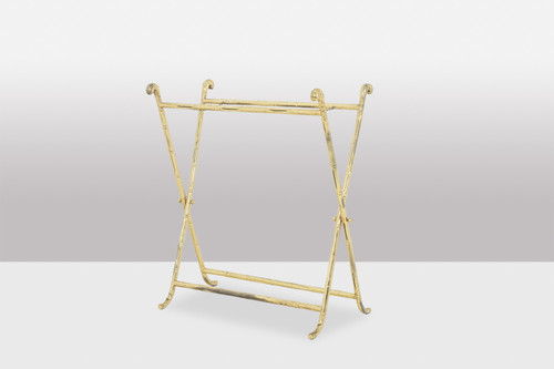 Jansen. Console in ottone dorato e marmo bianco. Circa 1970. LS4683607U