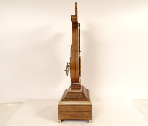 Charles X Lyre Clock Rosewood Marquetry Bronze Napoleon III 19th century