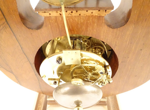 Charles X Lyre Clock Rosewood Marquetry Bronze Napoleon III 19th century