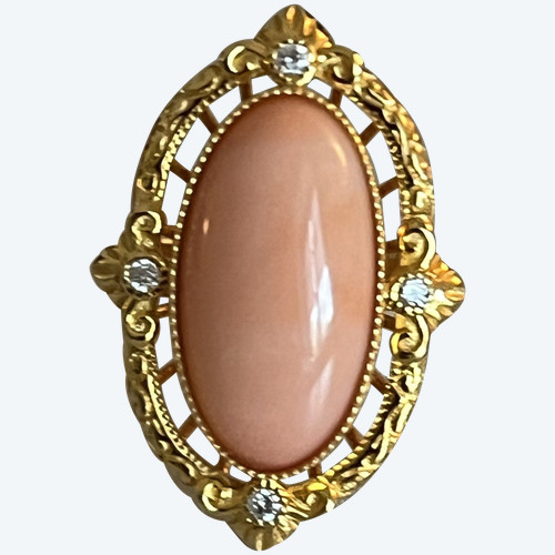 Bague Or Jaune Corail Diamants