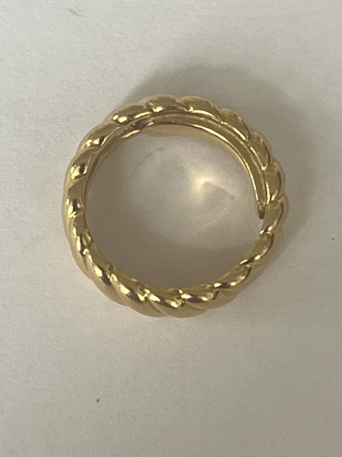 Bague Bandeau Or Jaune Tressé