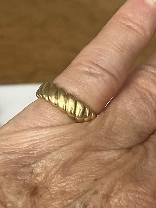 Bague Bandeau Or Jaune Tressé