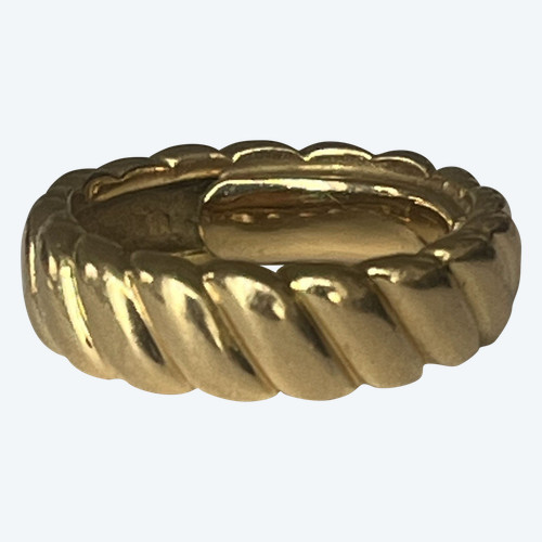 Bague Bandeau Or Jaune Tressé