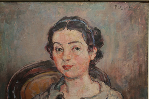 Tableau huile sur toile 'Portrait de jeune fille' Raphaël Dubois (1888-1960)